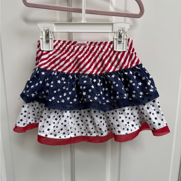 Celebrate! 2T Girls Red, White, and Blue Star 4th of July Patriotic Ruffle Skirt - Picture 1 of 8